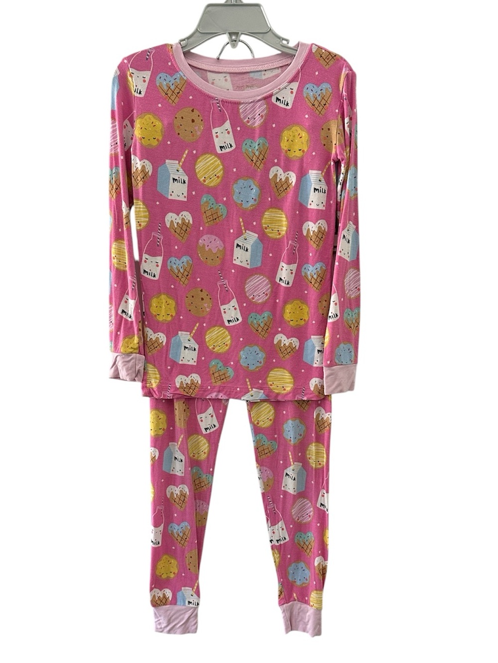 Little Sleepies Cookies & Milk PJ Pajama Set Pink Girls 5/6